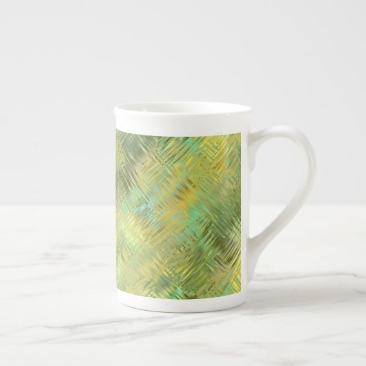 Citrine Yellow Glassy Texture Porselein Kop (Rechts)