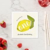 Citroen 1e verjaardag lichtgeel papier servet (Insitu)