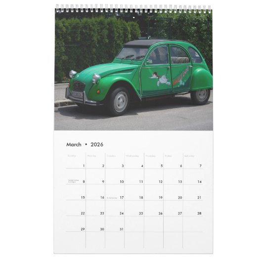 Citroen 2 CV Franse Auto Kalender 2025 (Mar 2026)