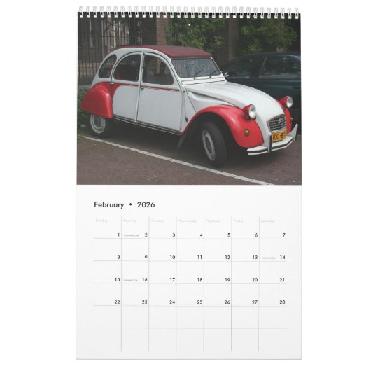 Citroen 2 CV Franse Auto Kalender 2025 (Feb 2026)