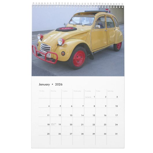Citroen 2 CV Franse Auto Kalender 2025 (Jan 2026)
