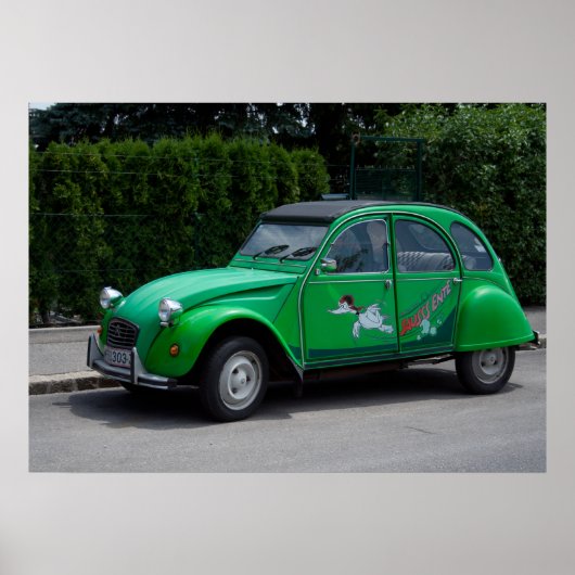 Citroen 2 CV Green Saussente Poster (Voorkant)