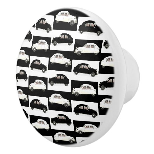 Citroen 2 CV met zijspan Keramische Knop (Rechts)