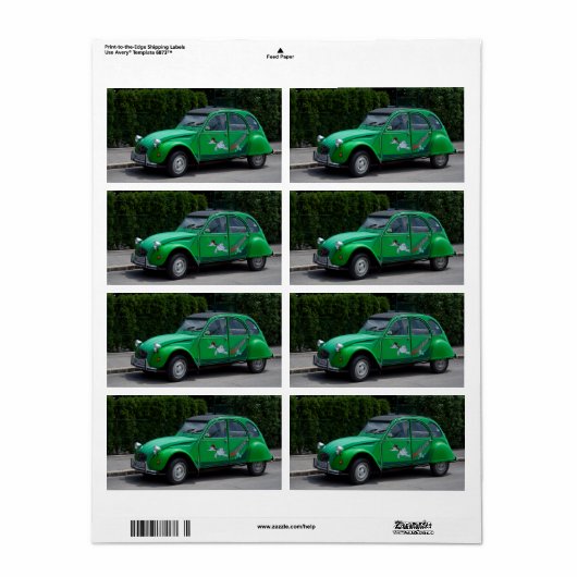 Citroen 2 CV Sauss Ente Etiket (Full Sheet)