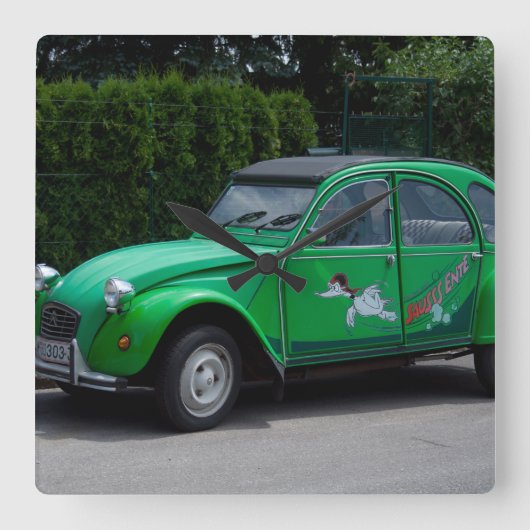 Citroen 2 CV Sauss Ente Vierkante Klok (Voorkant)