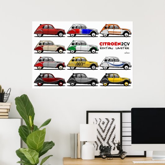Citroën 2CV, beperkte uitgave Poster (Thuiskantoor)