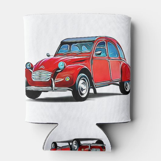 Citroen 2CV Cartoon Blikjeskoeler (Achterkant)