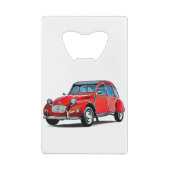 Citroen 2CV Cartoon Creditkaart Flessenopener (Achterkant)
