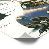 Citroen 2cv Classic vintage poster, retro design Poster (Hoek)