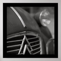 Citroen 2cv Classic vintage poster, retro design