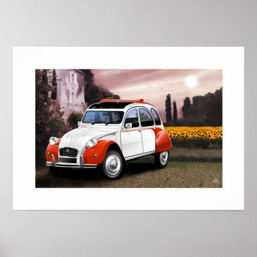 Citroen 2CV Dolly Poster illustratie (Voorkant)