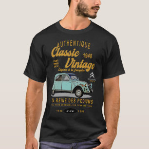 citroen 2cv koningin de podiums classic vinta t-shirt