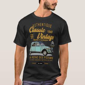 citroen 2cv koningin de podiums classic vinta t-shirt
