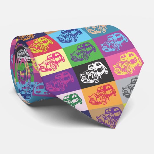 Citroen 2CV Mosaic Stropdas (Opgerold)