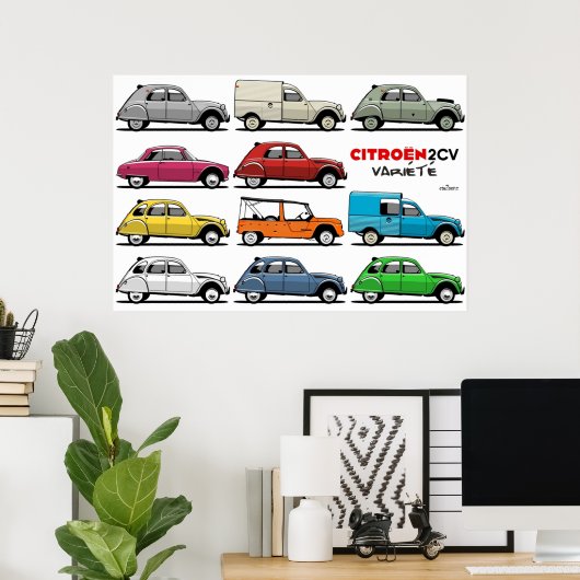 Citroën 2CV Poster (Thuiskantoor)