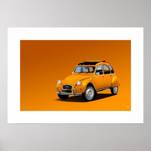 Citroen 2CV Poster Illustratie (Voorkant)