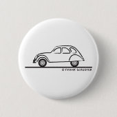 Citroen 2CV Ronde Button 5,7 Cm (Voorkant)