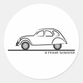 Citroen 2CV Ronde Sticker (Voorkant)