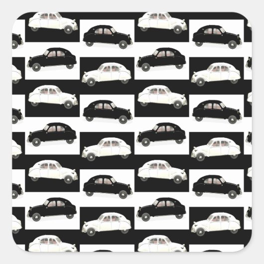 Citroen 2CV Vierkante Sticker (Voorkant)