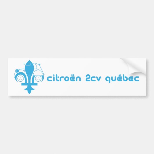 Citroen 2cv Zelfklevend Quebec Bumpersticker (Voorkant)