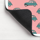 Citroen 2CVs - Groen op roze - Auto's Muismat (Hoek)