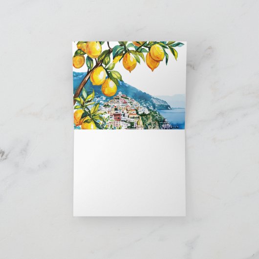 Citroen Amalfi-kust Bruiloftsborrel Bedankkaart (Binnen)