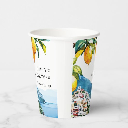 Citroen Amalfi-kust Bruiloftsfeest Papieren Bekers (Rechts)