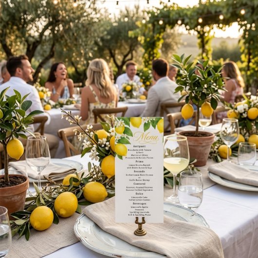 Citroen Aquarel Italiaans Verjaardagsdiner Menu