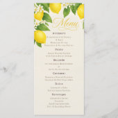 Citroen Aquarel Italiaans Verjaardagsdiner Menu (Voorkant)
