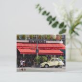  Citröen-auto buiten een Parijs-café Briefkaart (Staand voorkant)