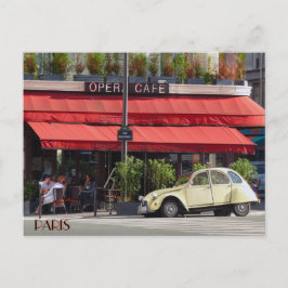  Citröen-auto buiten een Parijs-café Briefkaart