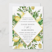 Citroen Azure Mediterraans Zomer Groen Bruiloft Kaart (Voorkant)