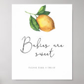 Citroen baby shower Baby's zijn zoet Poster (Voorkant)