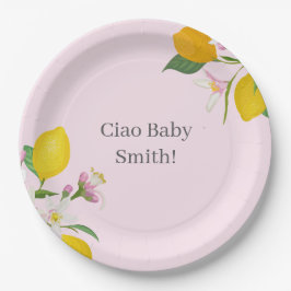 Citroen Baby shower, Ciao Baby, Italiaans thema Papieren Bordje