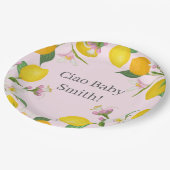 Citroen Baby shower, Ciao Baby, Italiaans thema Papieren Bordje (Gekanteld)