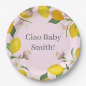 Citroen Baby shower, Ciao Baby, Italiaans thema Papieren Bordje (Voorkant)