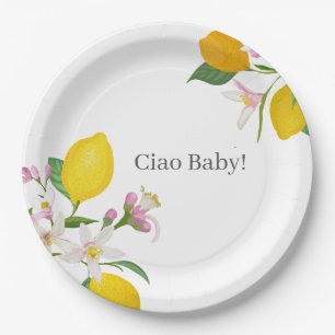 Citroen Baby shower, Ciao Baby, Italiaans thema Papieren Bordje