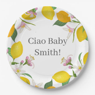 Citroen Baby shower, Ciao Baby, Italiaans thema Papieren Bordje