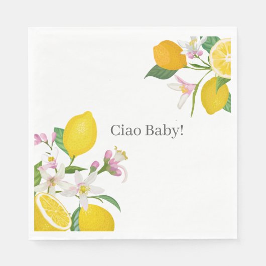 Citroen Baby shower, Ciao Baby, Italiaans thema Servet (Voorkant)