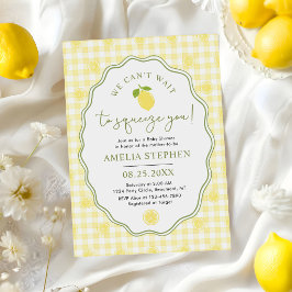 Citroen Baby Shower Geel Gingham Kaart