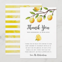 Citroen Baby shower Genderneutraal Bedankkaart