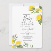 Citroen Baby shower Invitation Boho Citrus Rustic Kaart (Voorkant)
