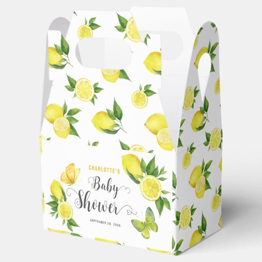 Citroen Baby shower Leuke Citrus Botanische Aangep Bedankdoosjes (Geopend)