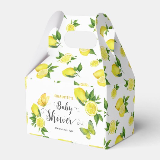Citroen Baby shower Leuke Citrus Botanische Aangep Bedankdoosjes (Voorkant Zijde)