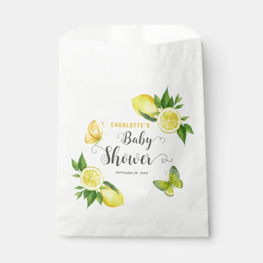 Citroen Baby shower Leuke Citrus gepersonaliseerde Bedankzakje (Voorkant)
