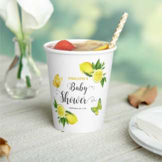 Citroen Baby shower Leuke Citrus gepersonaliseerde Papieren Bekers