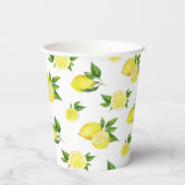 Citroen Baby shower Leuke Waterverf Citrus Pattern Papieren Bekers (Achterkant)