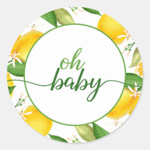 Citroen Baby shower Ronde Sticker - Oh Baby