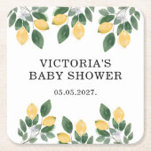 Citroen Baby shower Snoep Kartonnen Onderzetters (Voorkant)