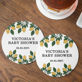 Citroen Baby shower Snoep Ronde Kartonnen Onderzetter